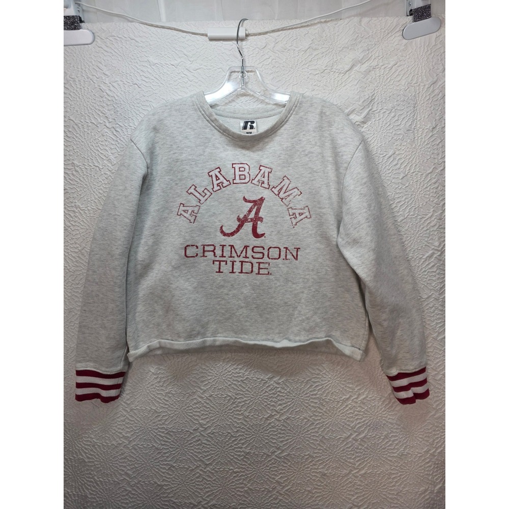Russell Alabama Crimson Tide Womens Size 8-10 Gray Good Cropped Sweatshirt